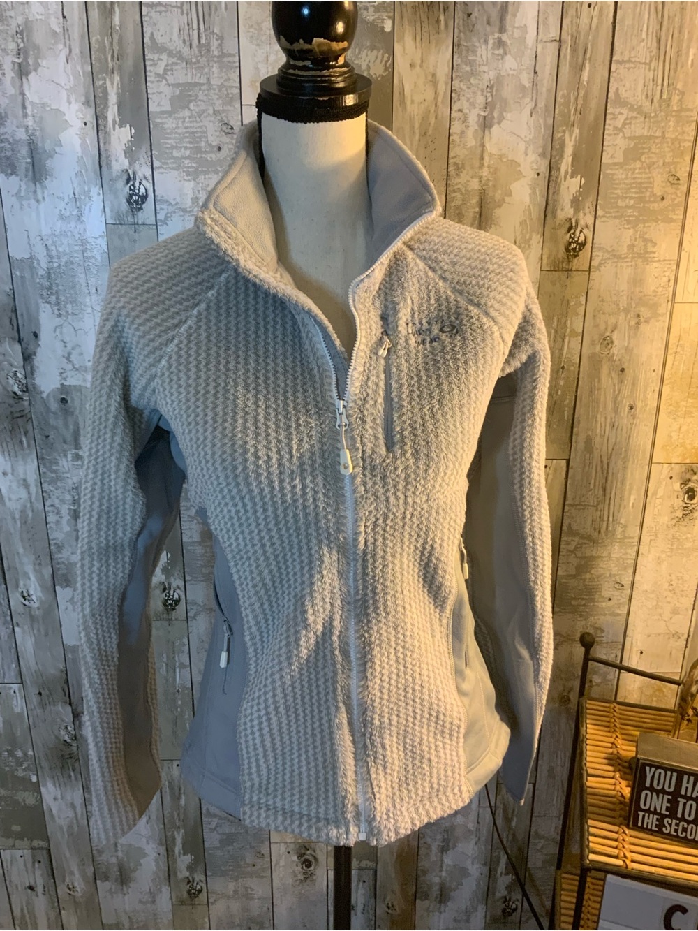 Mountain Hardwear Light Gray Women's Half-Zip Textured Fleece